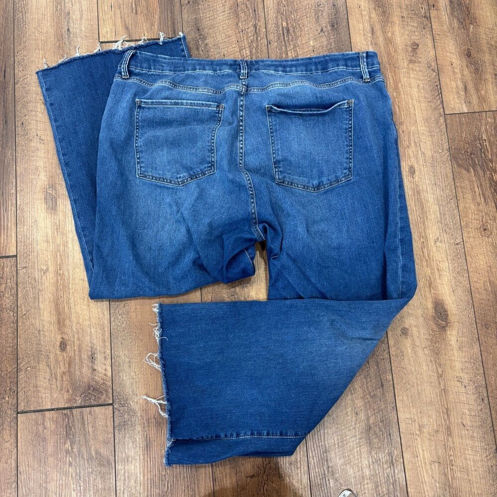 Kut from the Kloth Wide-Leg High-Rise Meg Fab Ab Jeans Raw Hem Women's Plus 22W - Picture 4 of 10